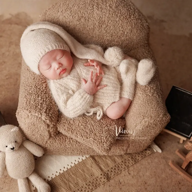 Vintage Coffee Knitted Theme Set - Newborn Photography Props - Image 3